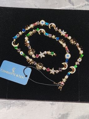Charlotte & Lexi Celestial Necklace W Elephant Bnwt EL